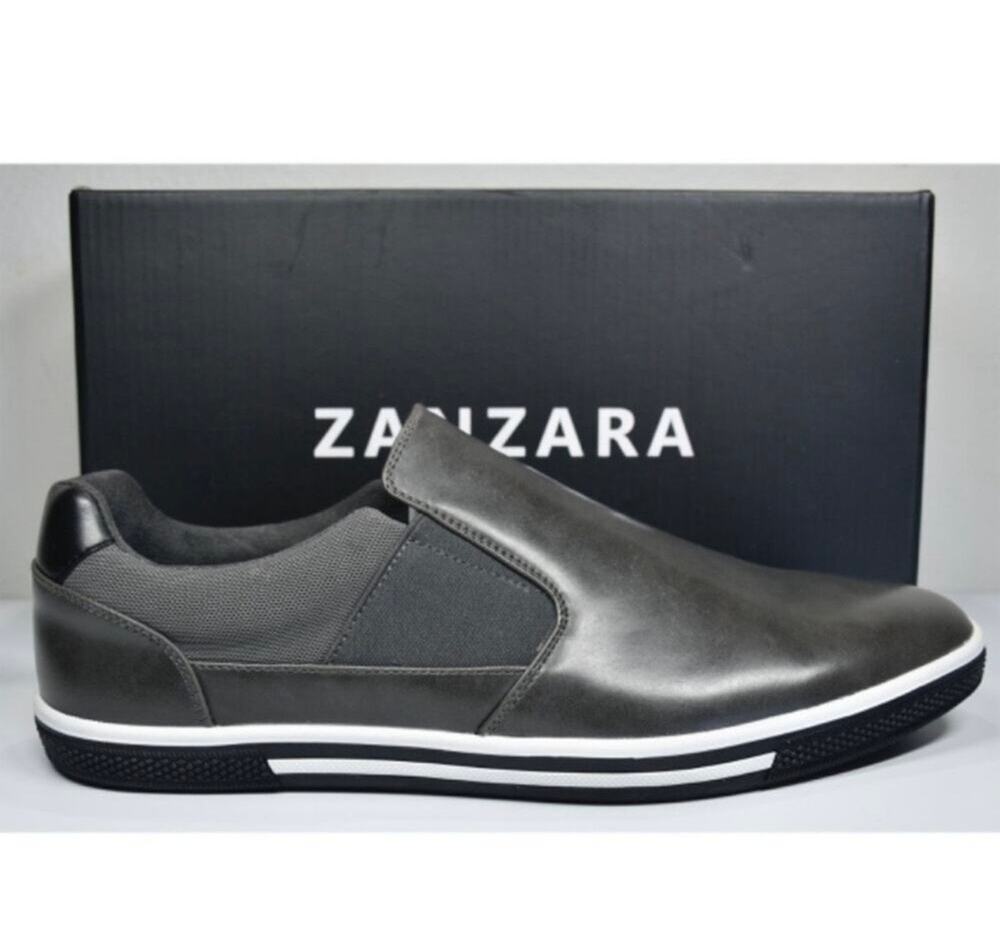 Zanzara Lucky Men Casual Shoes/Sneaker/Loafer Size 11.5 Gray Slip-On Comfort New